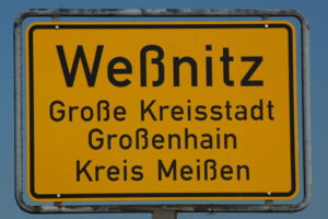 Foto vom Ortseingangschild in Weßnitz